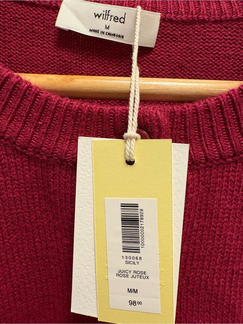 Wilfred Deep Raspberry Knit Cardigan - Picture 6 of 8